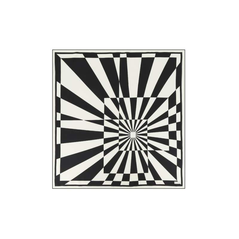 VAKKO MONOCHROME PATTERNED SILK SCARF