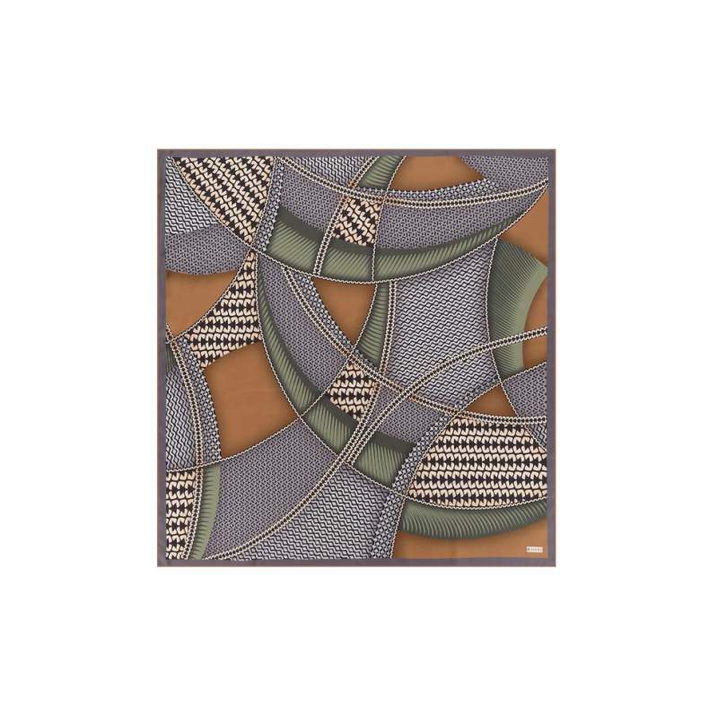VAKKO GEOMETRIC PATTERNED SILK SCARF