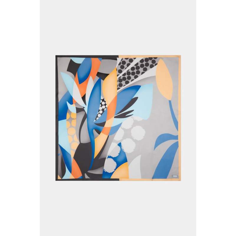 Vakko LEAF PATTERNED SILK SCARF