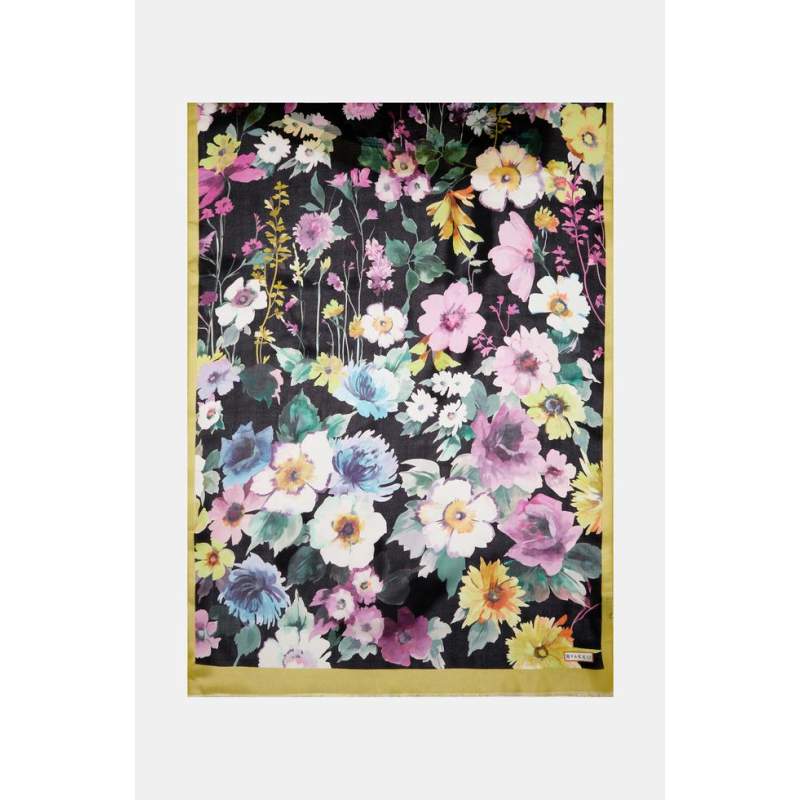 Vakko FLORAL PATTERNED SILK SHAWL
