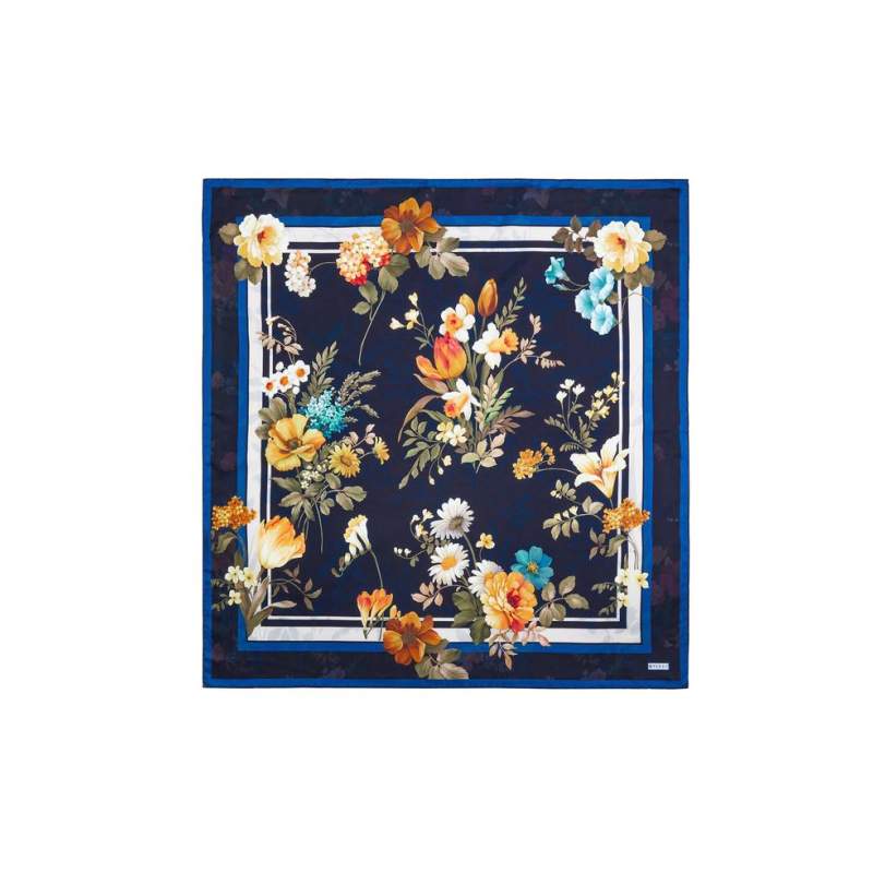 VAKKO FLORAL PATTERNED SILK SCARF