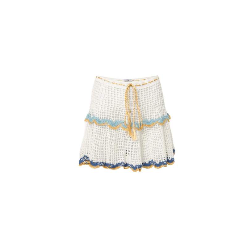My Beachy Side Emily In Paris WHITE KNITTED SKIRT