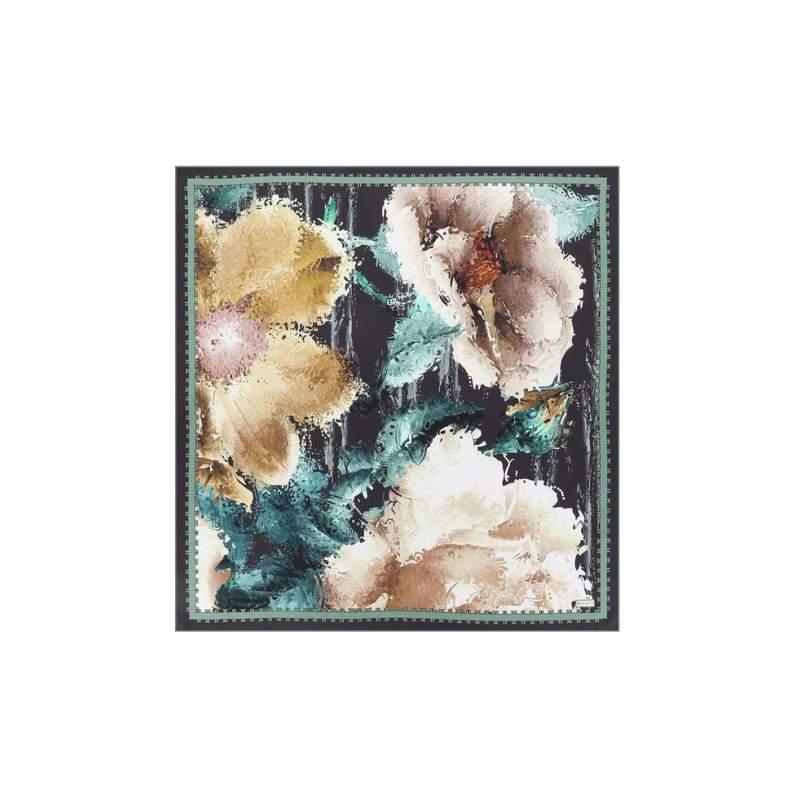 VAKKO FLORAL PATTERNED SILK SCARF
