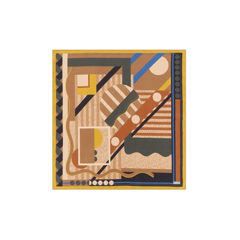 VAKKO GEOMETRIC PATTERNED SILK BANDANA