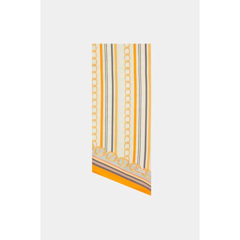 Vakko GEOMETRIC PATTERNED SILK SCARF