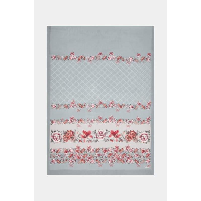 Vakko FLORAL PATTERNED SILK SHAWL