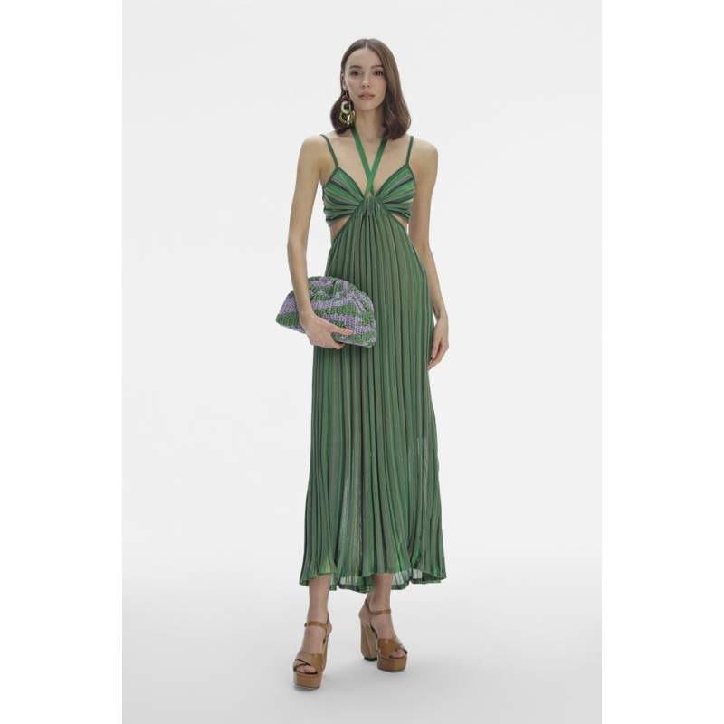 Vakko GREEN HANGING LONG DRESS