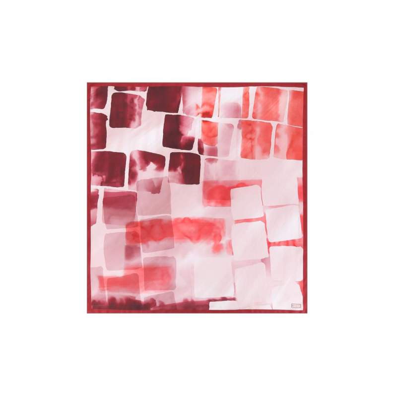 VAKKO GEOMETRIC PATTERNED SILK SCARF