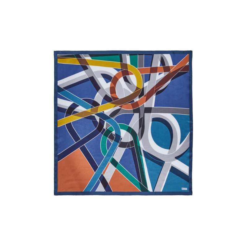 VAKKO GEOMETRIC PATTERNED SILK SCARF