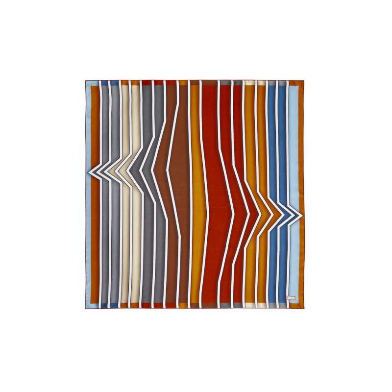 VAKKO STRIPED SILK SCARF