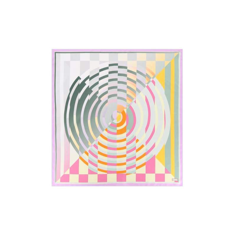VAKKO GEOMETRIC PATTERNED SILK SCARF