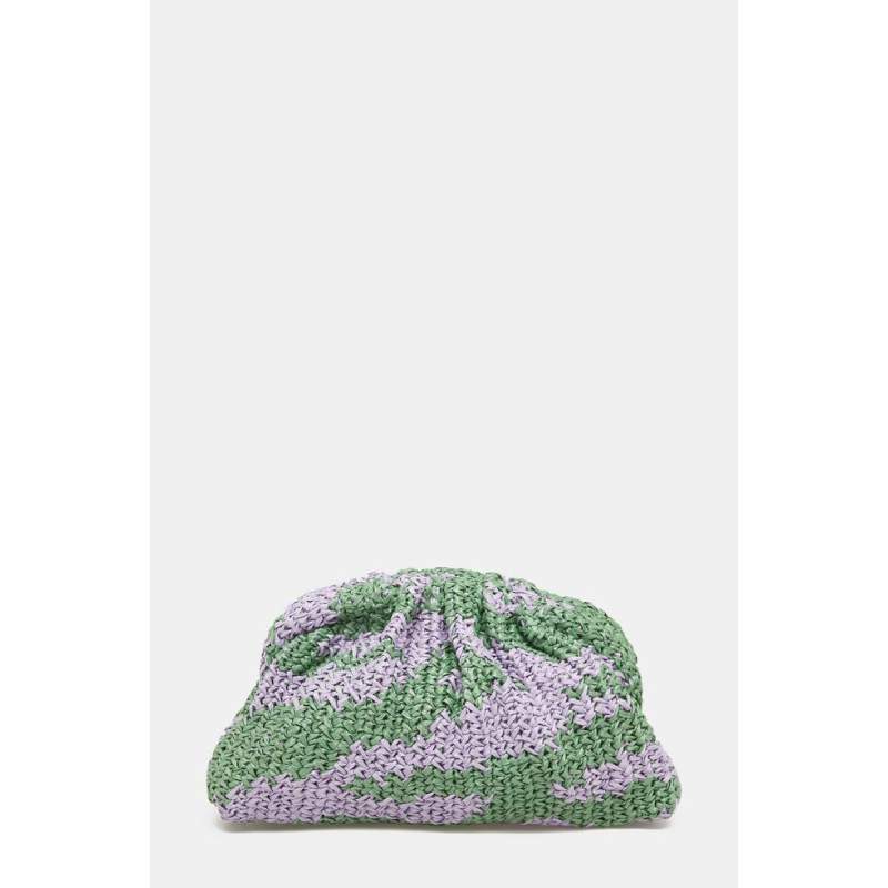 Maria La Rosa GREEN-PURPLE KNITTED BAG