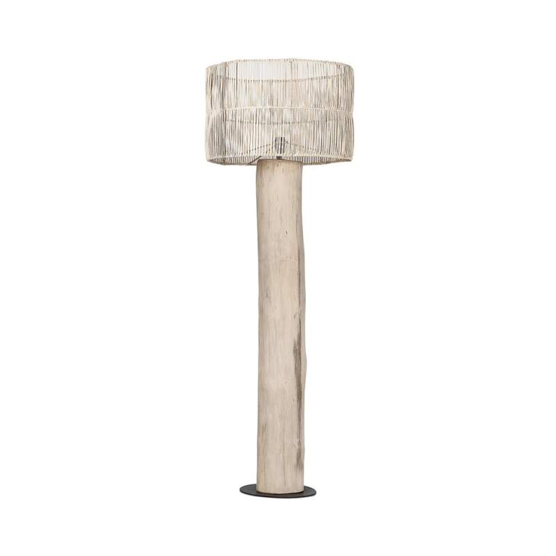 VAKKO NATUREL WOODEN LAMP WITH STRAW HAT