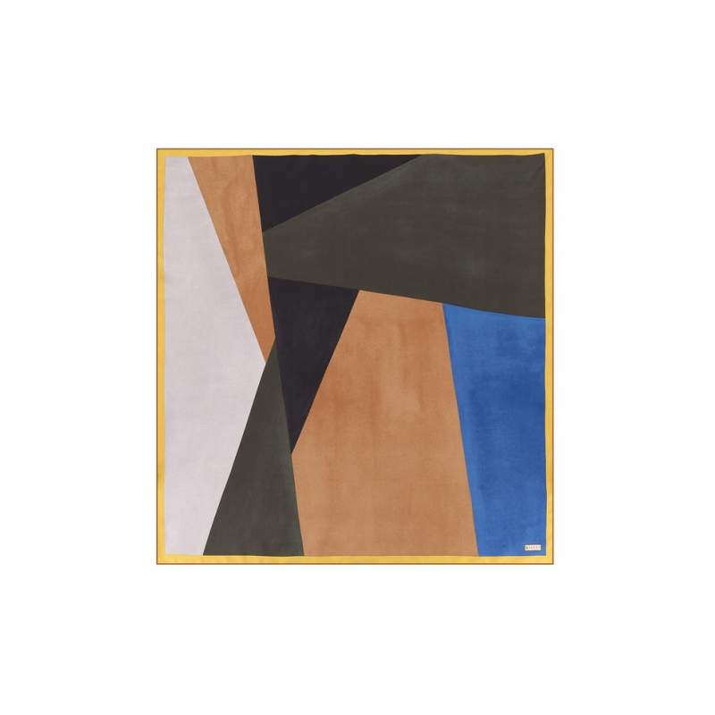 VAKKO GEOMETRIC PATTERNED SILK SCARF