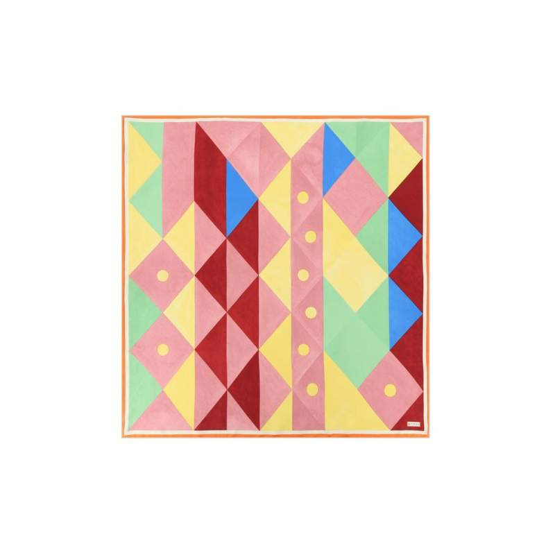 VAKKO GEOMETRIC PATTERNED SILK SCARF