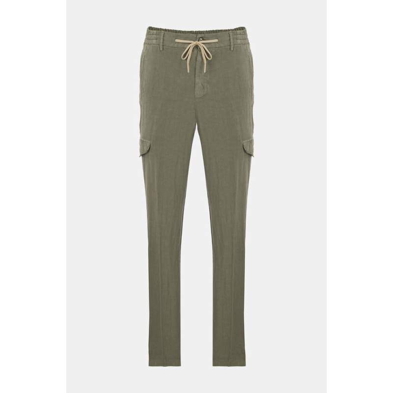 Vakko CARGO GREEN PANTS WITH POCKETS