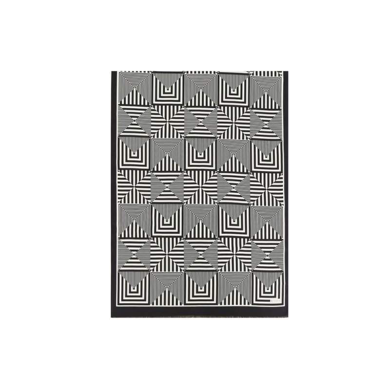 VAKKO MONOCHROME PATTERNED SILK shawl