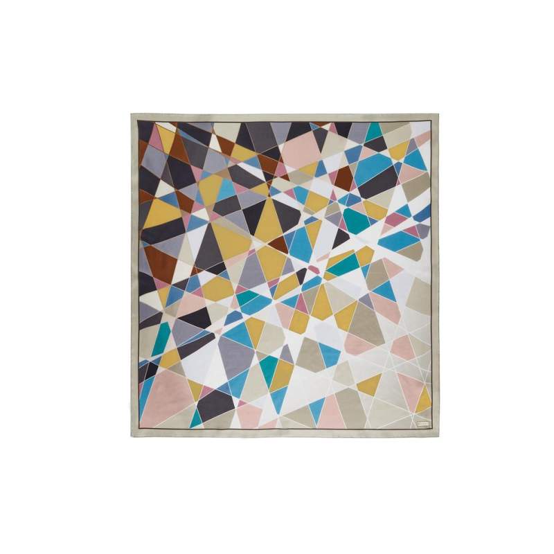 VAKKO GEOMETRIC PATTERNED SILK SCARF
