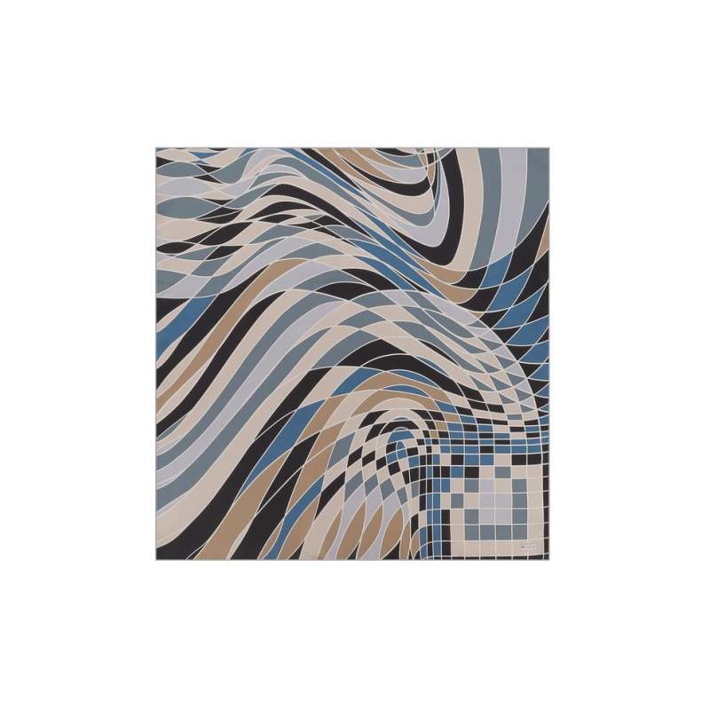 VAKKO GEOMETRIC PATTERNED SILK SCARF