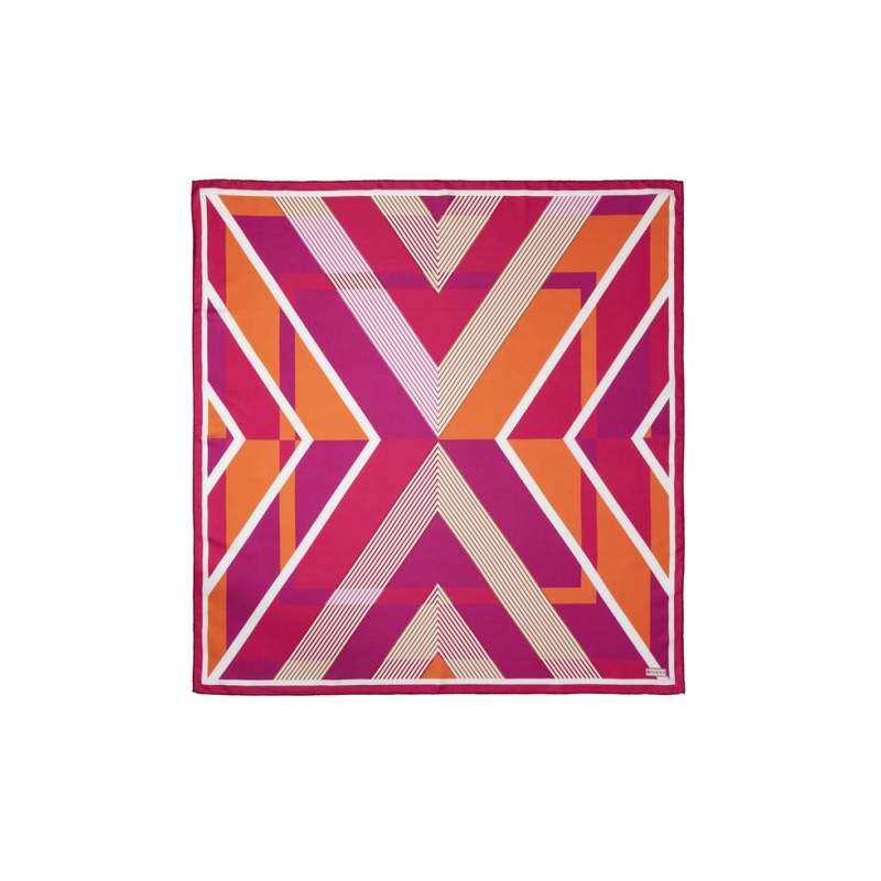 VAKKO GEOMETRIC PATTERNED SILK SCARF