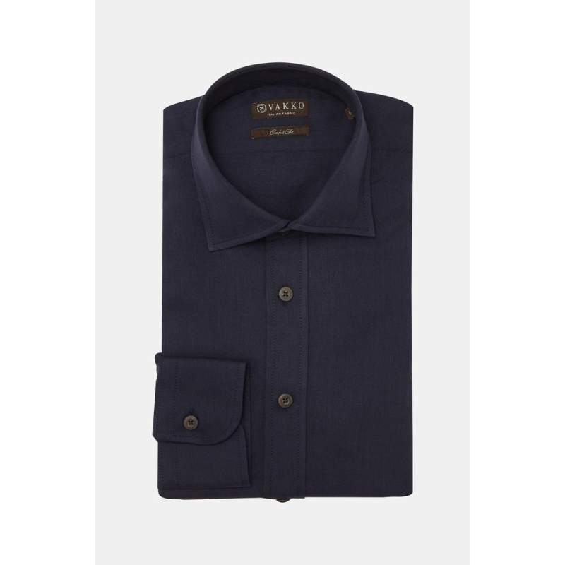 Vakko WOOL TWILL SPORTS SHIRT