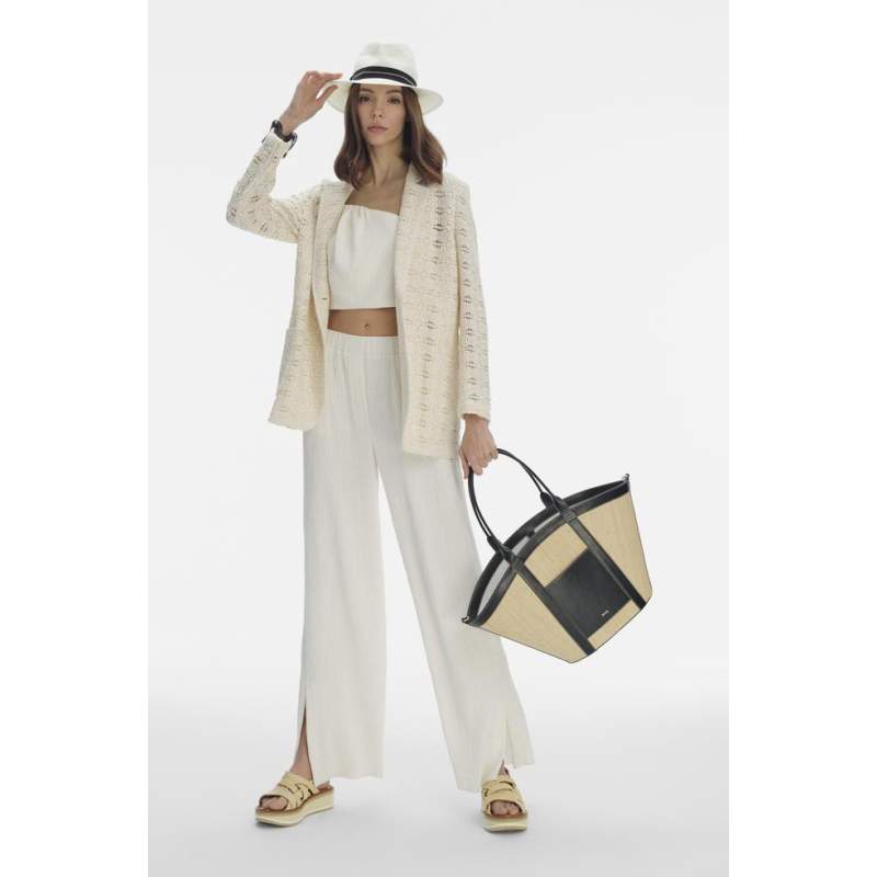 Vakko ECRU SPLIT TROUSERS