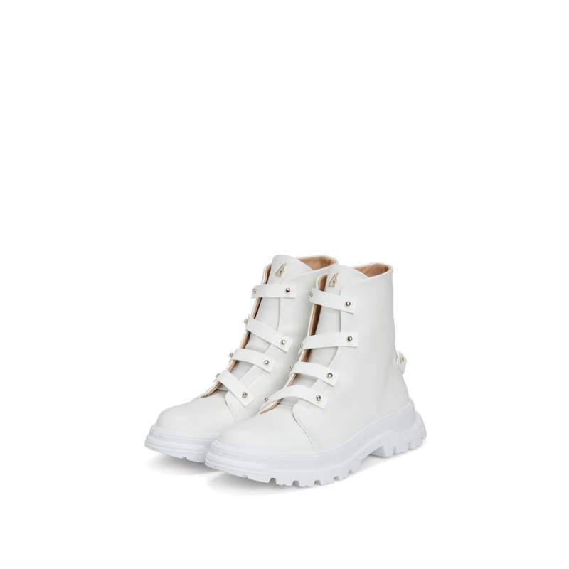 Daniella Essa WHITE LEATHER BOOTS