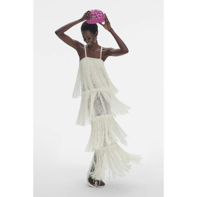 My Beachy Side Emily In Paris WHITE FRINGED DRESS