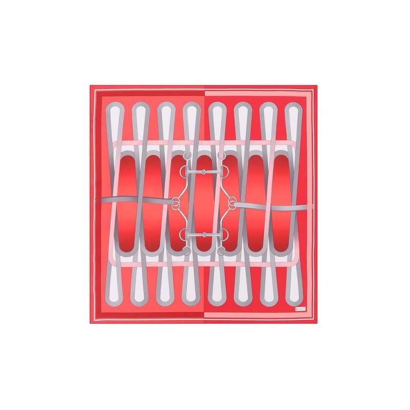 VAKKO GEOMETRIC PATTERNED SILK GAVROŞ