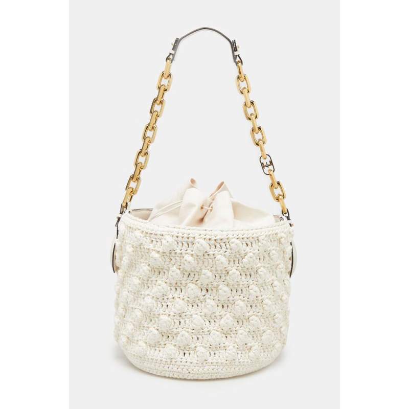 Ermanno Scervino WHITE KNITTED BAG