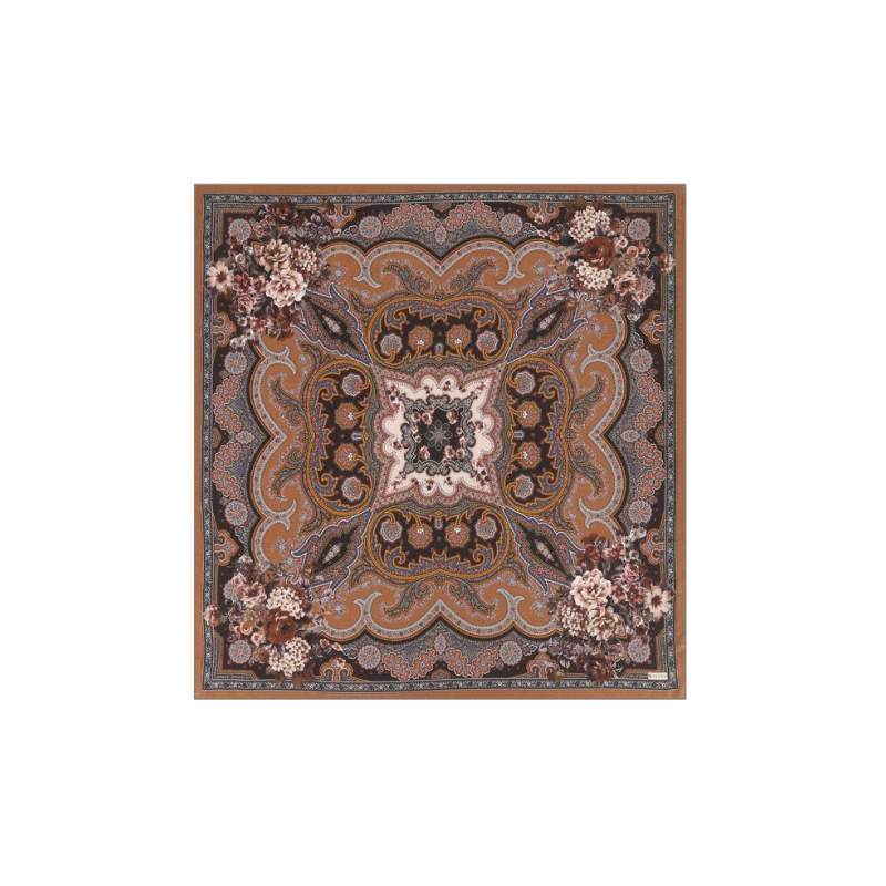 VAKKO PATTERNED SILK CASHMERE SCARF