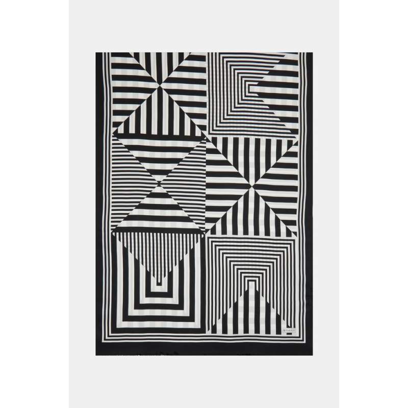 Vakko GEOMETRIC PATTERNED SILK shawl