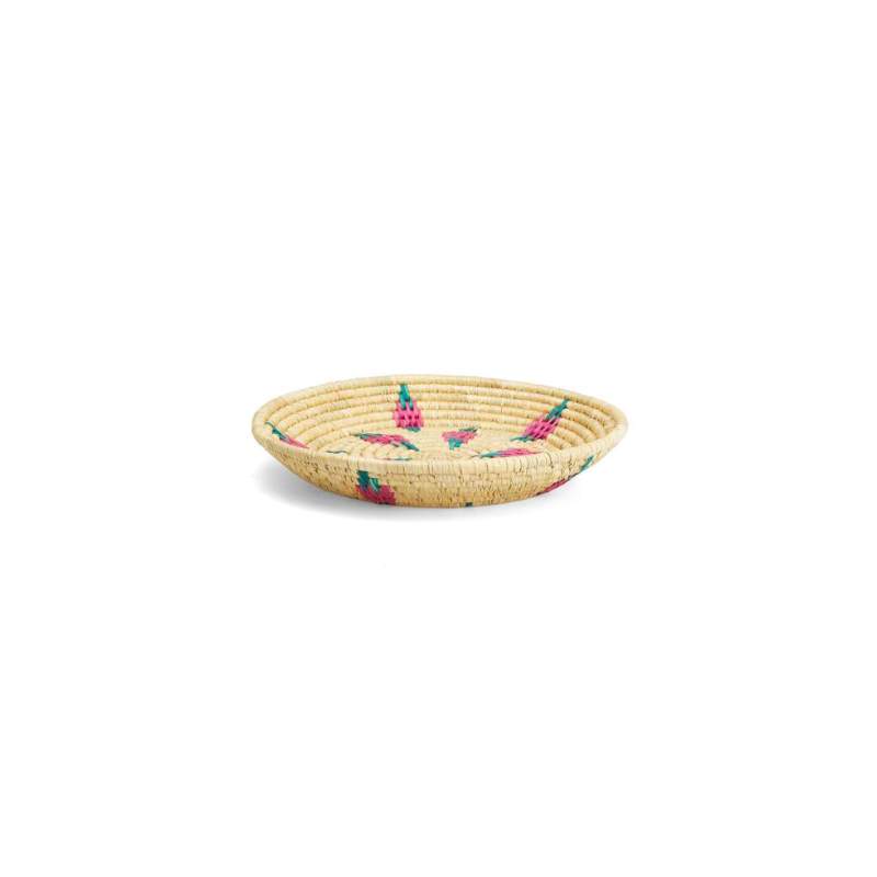 Vakko PINK PATTERNED JUTE DECORATIVE PLATE S