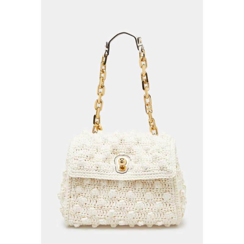 Ermanno Scervino WHITE KNITTED BAG