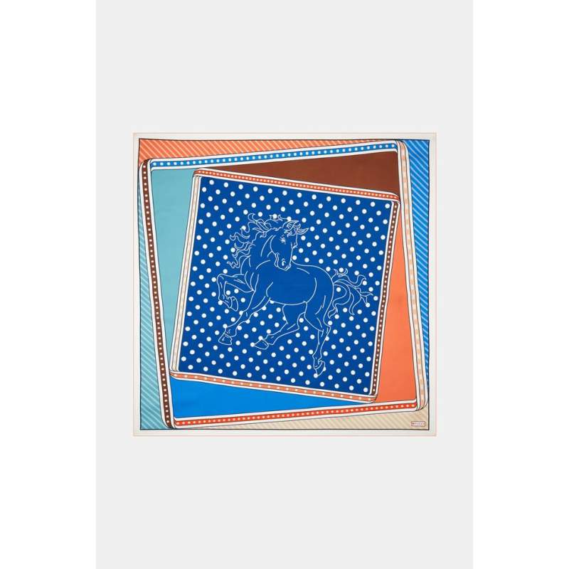 Vakko GEOMETRIC PATTERNED SILK SCARF