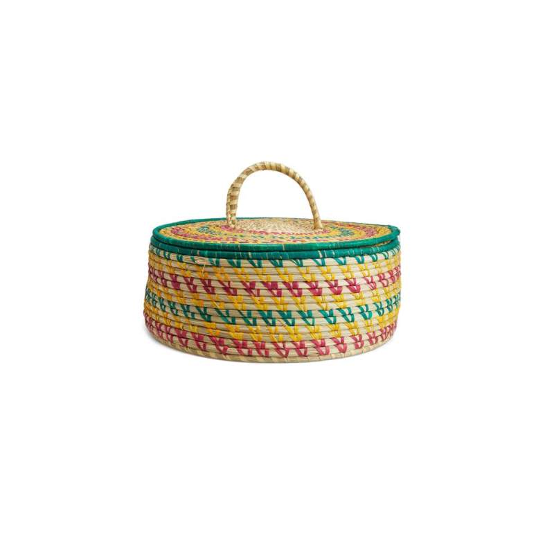 Vakko COLOR COVERED JUTE BASKET M