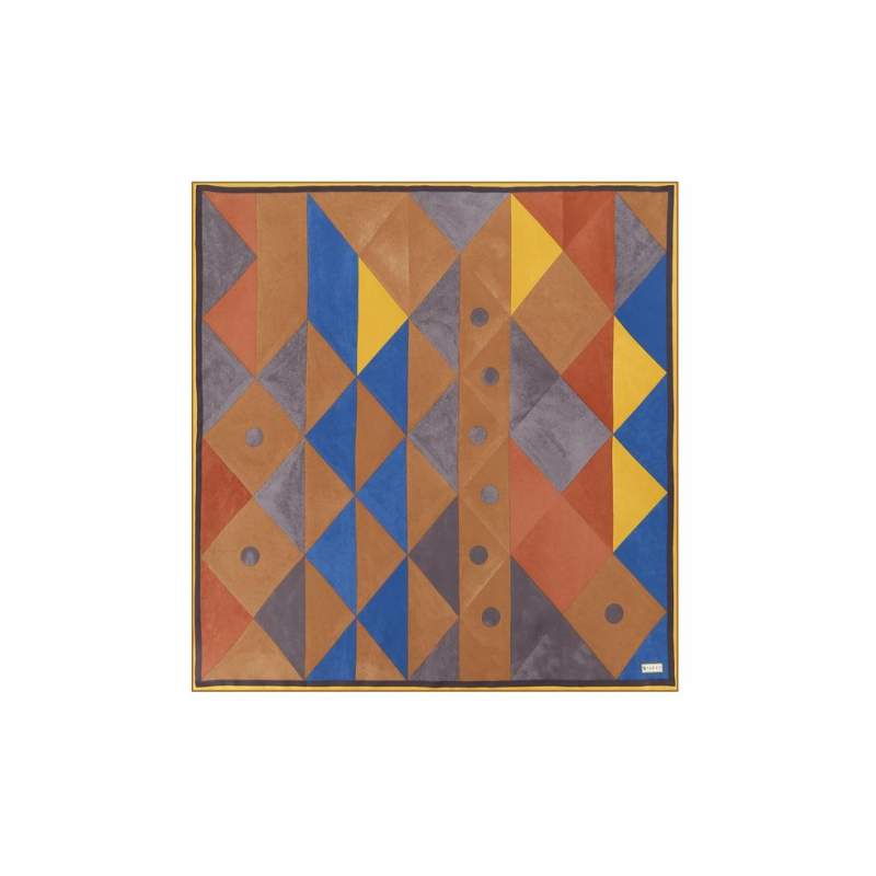 VAKKO GEOMETRIC PATTERNED SILK SCARF