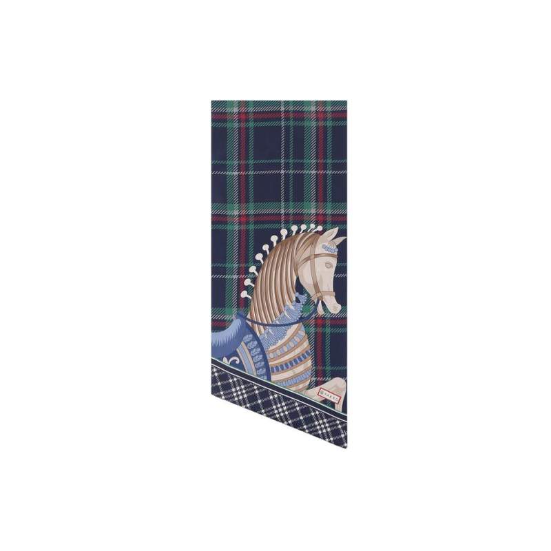 VAKKO PLAID PATTERNED SILK SCARF