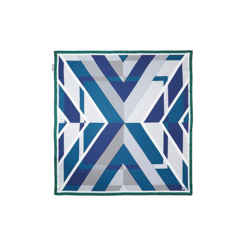 VAKKO GEOMETRIC PATTERNED SILK SCARF