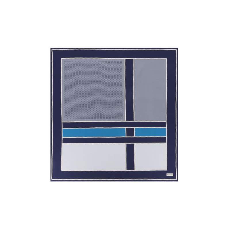 VAKKO GEOMETRIC PATTERNED SILK SCARF