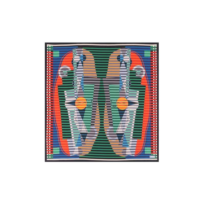 VAKKO GEOMETRIC PATTERNED SILK GAVROŞ