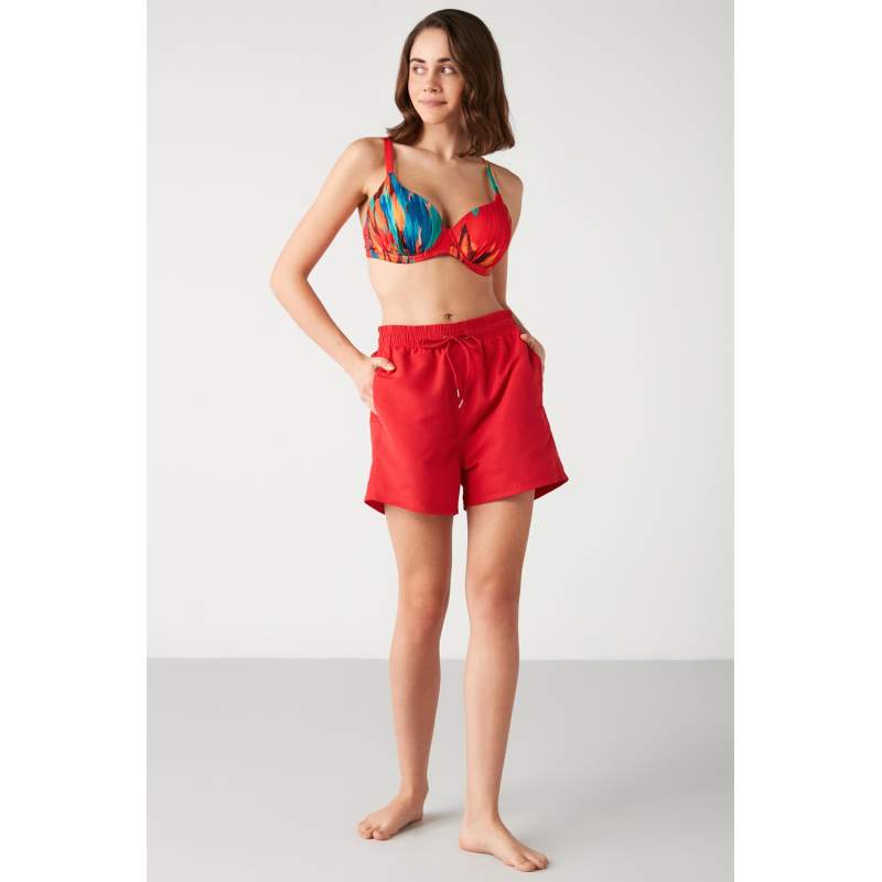 Achaiah Elastic Waist Solid Color Short Shorts