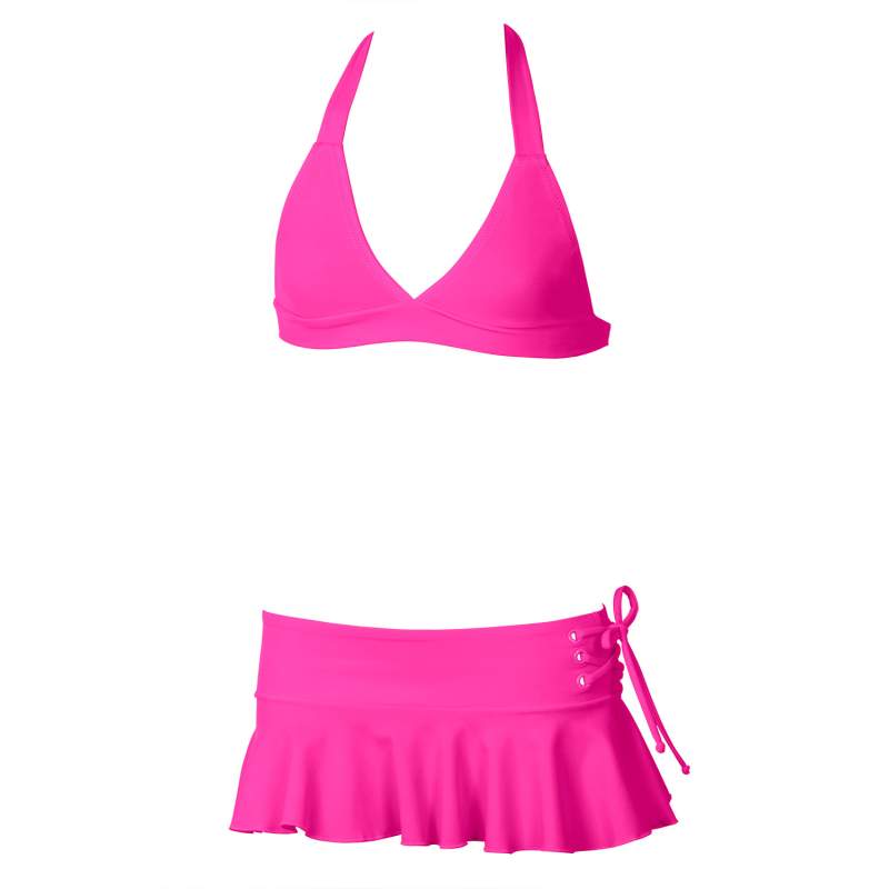 Loly Neon Color Childrens Skirt Bikini Set