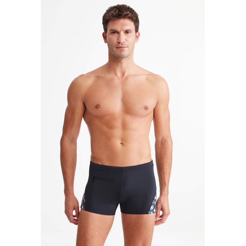 Birds Swallowç Patterned Denim Lyc Shorts Swimsuit