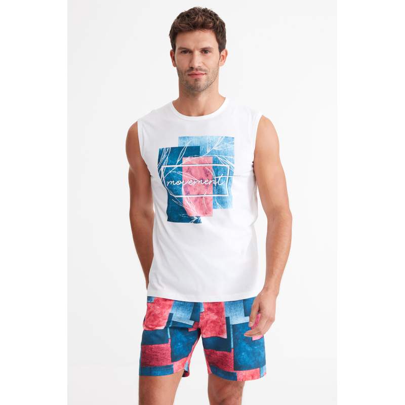 Layer Önü Printed Zero Sleeve Marine Tank Top Layer Önü Printed Zero Sleeve Marine Tank Top