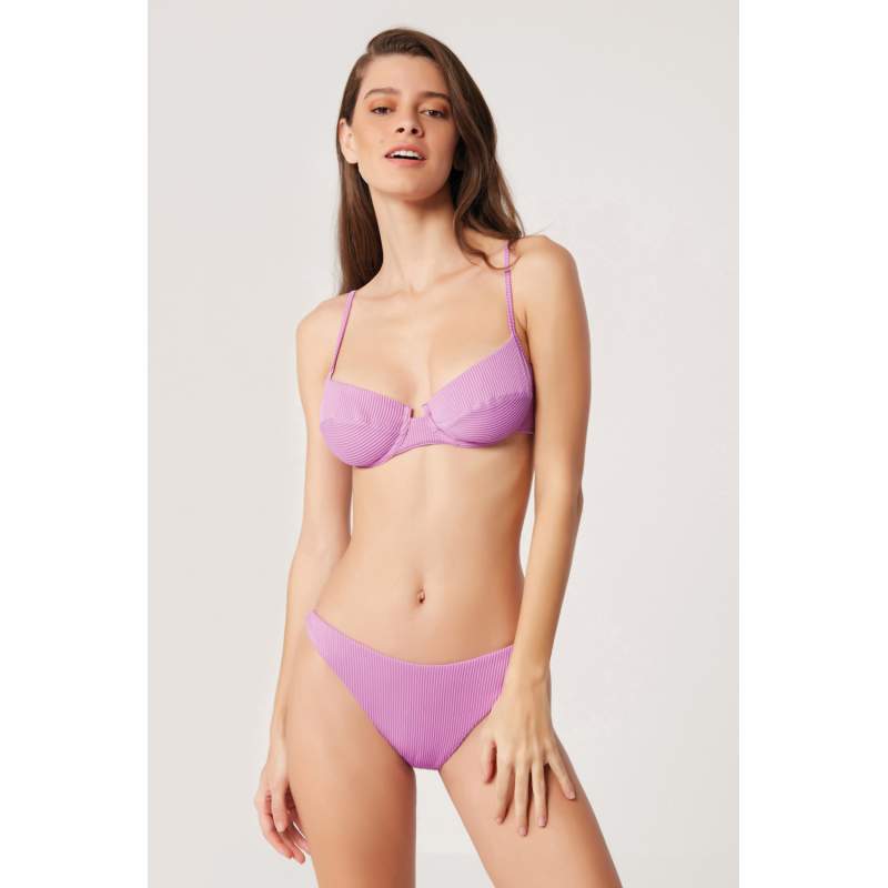 Nahali Self Striped Straight Bikini