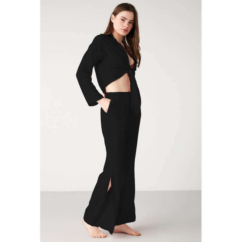 Berry Pocket Elastic Waist Trousers