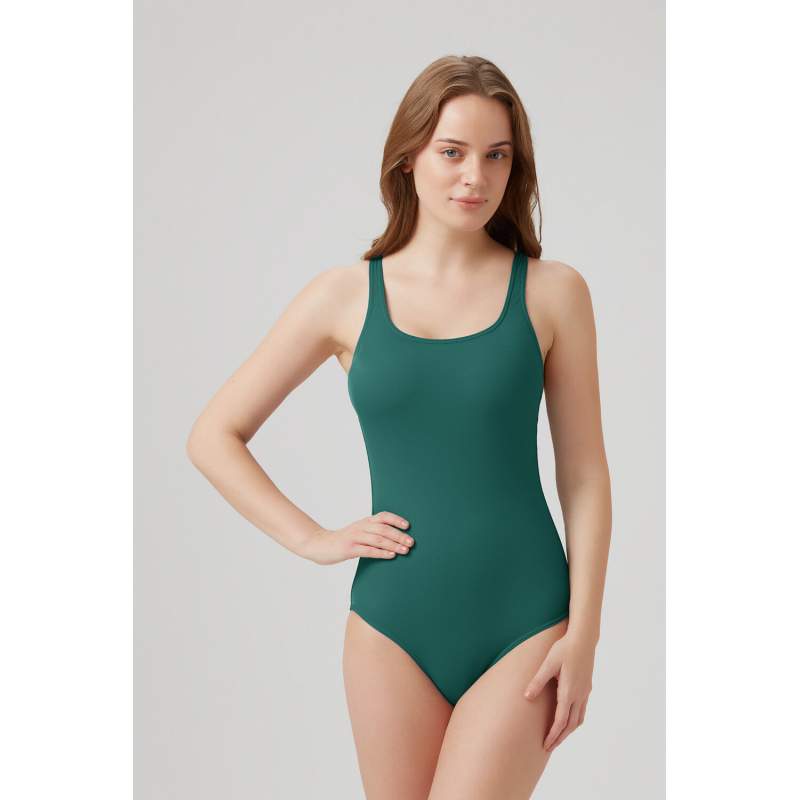 Prima Düz Color Yüzücü Swimsuit