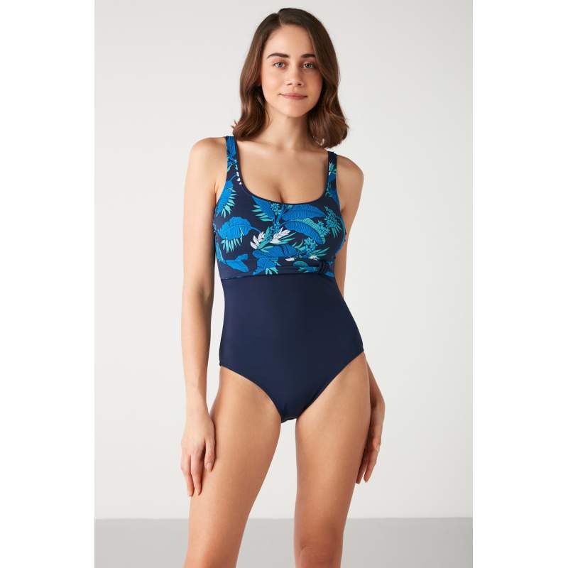 Dian Floral Round Neck Swimsuit Dian Floral Round Neck Swimsuit