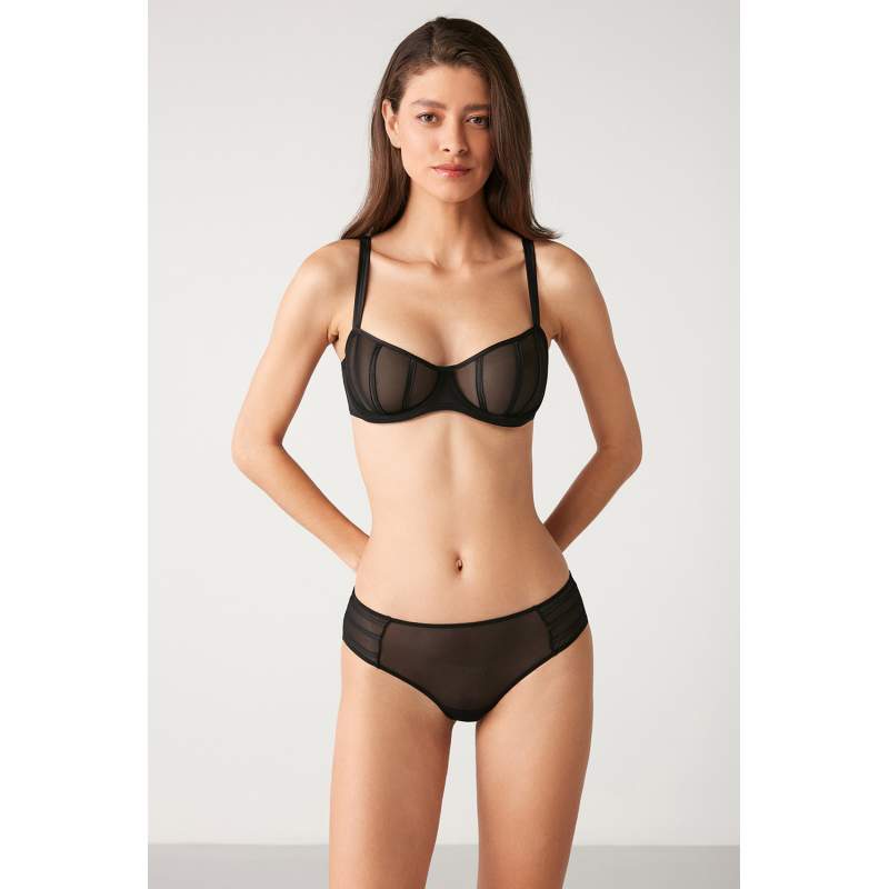 Mell Transparent Balconette Bra